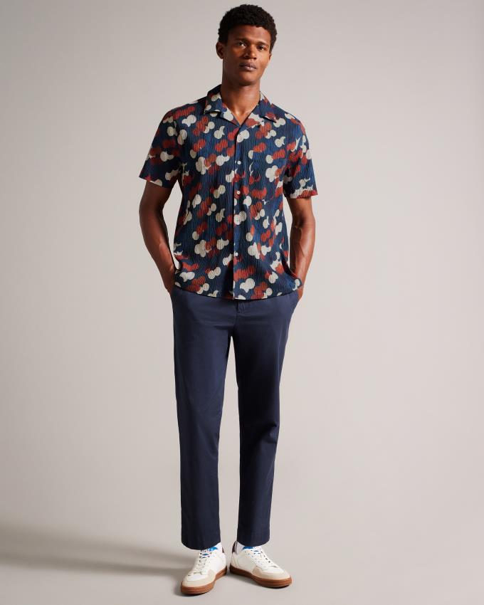 Chemises Ted Baker Seersucker Spot Print Multicolore Homme | VFL-61150059